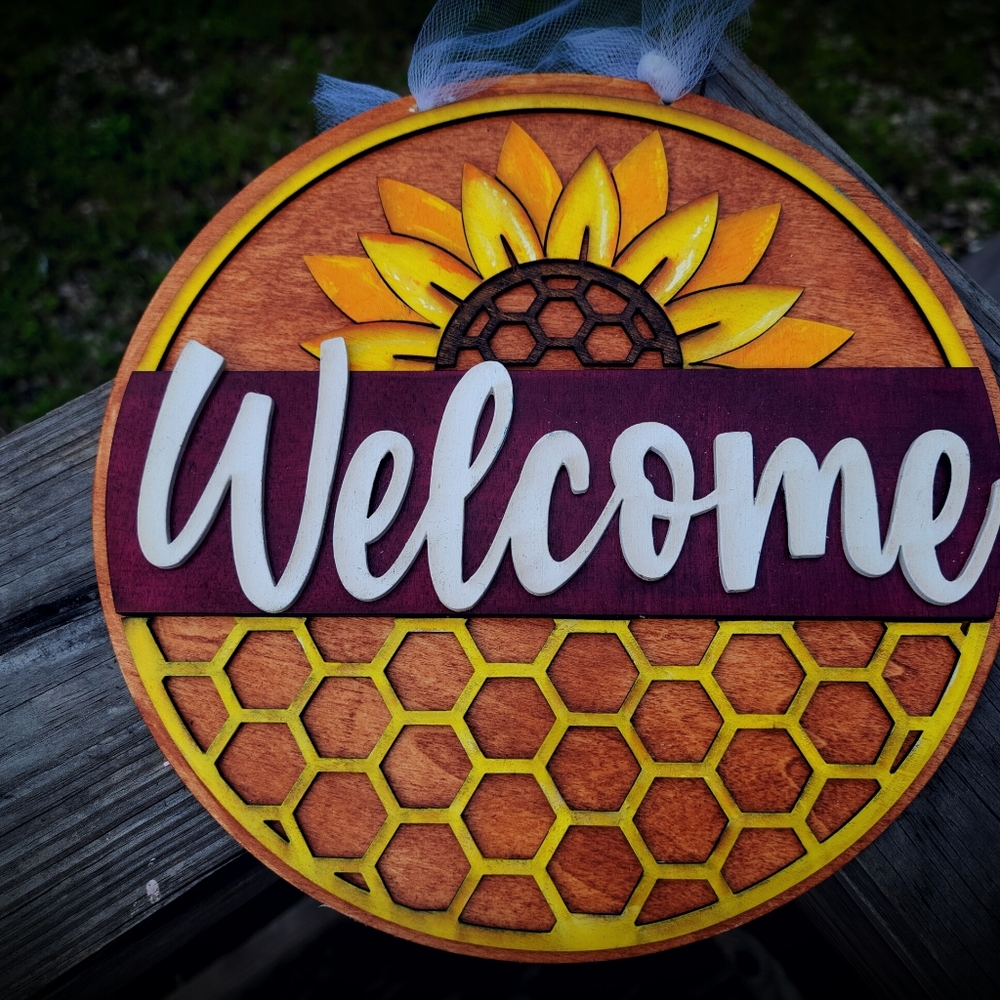 Sunflower Welcome Sign